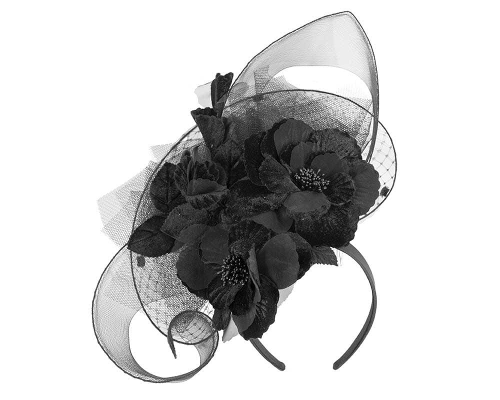 Bespoke black fascinator by Fillies Collection Fascinators Online