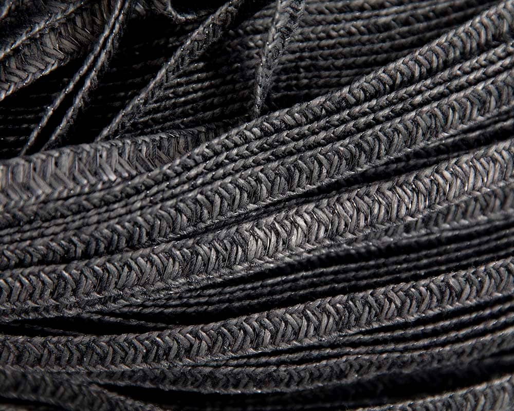 Black woven paper braid 8mm wide Online in Australia | Trish Millinery